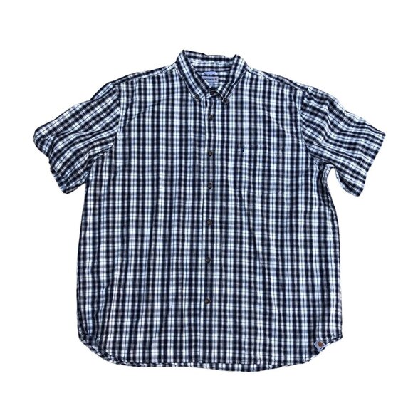 Vintage CARHARTT Button Up Shirt 3XL Men's Plaid Relaxed Fit Long Sleeve Top - Picture 1 of 10